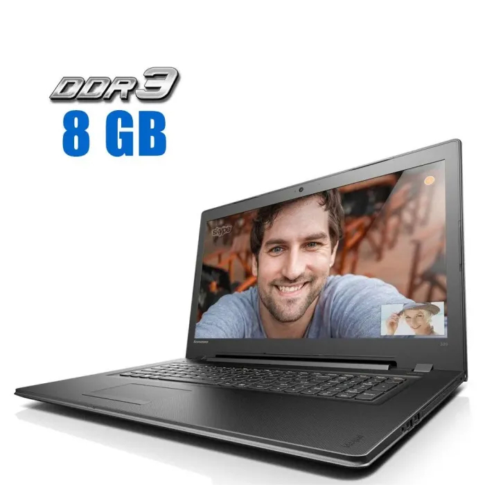Ноутбук Lenovo IdeaPad 300-17ISK / 17.3" (1600x900) TN / Intel Core i3-6100U (2 (4) ядра по 2.3 GHz) / 8 GB DDR3 / 240 GB SSD / Intel HD Graphics 520 / WebCam / Win 10 Home б/в - зображення 1