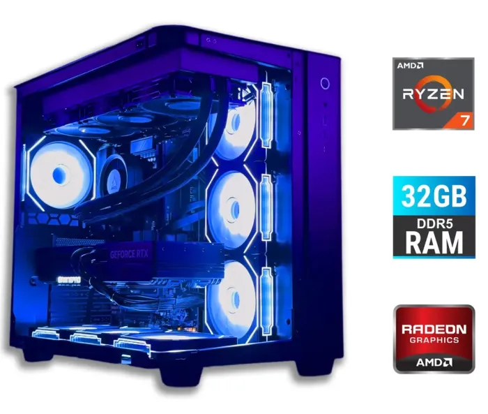 Ігровий ПК Tower / AMD Ryzen 7 8700F (8 (16) ядер по 4,1 - 5,0 ГГц) / 32 ГБ DDR5 / 1000 ГБ SSD / AMD Radeon RX 6900 XT, 16 ГБ GDDR6, 256-біт б/в - зображення 1