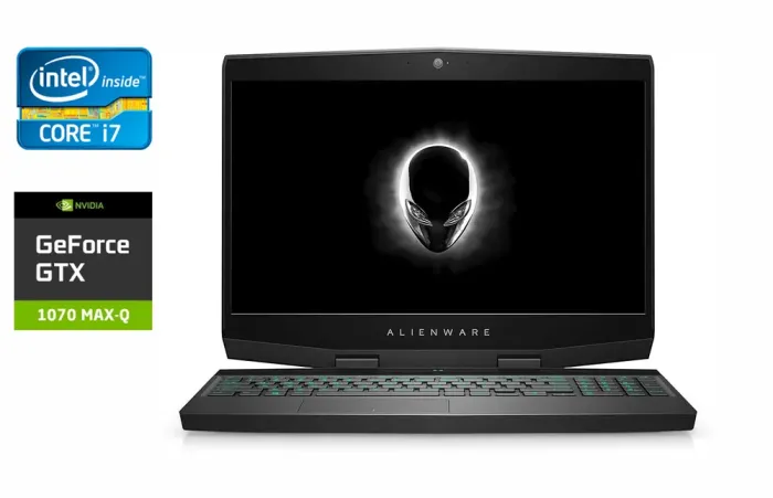 Ігровий ноутбук Б-клас Dell Alienware m15 / 15.6" (1920x1080) IPS / Intel Core i7-8750H (6 (12) ядер по 2.2 - 4.1 GHz) / 16 GB DDR4 / 512 GB SSD / nVidia GeForce GTX 1070 Max-Q, 8 GB GDDR5, 256-bit / WebCam / HDMI б/в - зображення 1