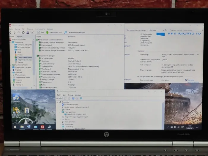 Ноутбук HP EliteBook 8560p / 15.6" (1366x768) TN / Intel Core i5-2540M (2 (4) ядра по 2.6 - 3.3 GHz) / 8 GB DDR3 / 128 GB SSD / Intel HD Graphics 3000 / WebCam / VGA б/в - зображення 5