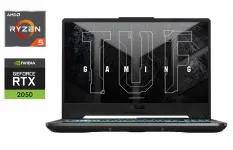 Ігровий ноутбук Asus TUF Gaming FA506N / 15.6" (1920x1080) IPS / AMD Ryzen 5 7535HS (6 (12) ядер по 3.3 - 4.55 GHz) / 16 GB DDR5 / 512 GB SSD / nVidia GeForce RTX 2050, 4 GB GDDR6, 64-bit / WebCam / HDMI б/в