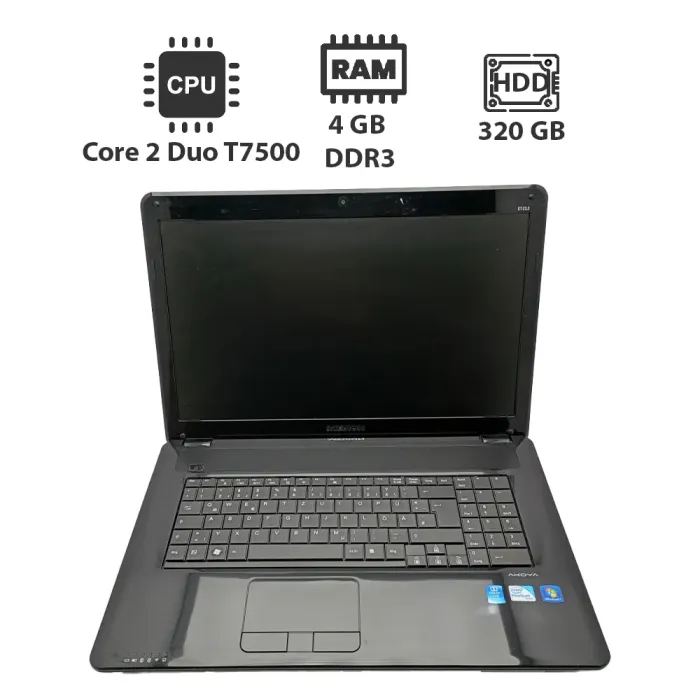 Ноутбук Acer Medion PP / 17.3" (1600x900) TN / Intel Core 2 Duo T7500 (2 ядра по 2.2 GHz) / 4 GB DDR3 / 320 GB HDD / Intel HD Graphics / WebCam б/в - зображення 1