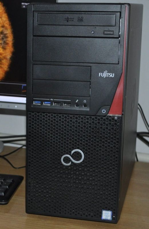 Комп'ютер Fujitsu Esprimo P756 E90 Tower / Intel Core i5-6500 (4 ядра по 3,2 - 3,6 ГГц) / 16 ГБ DDR4 / 256 ГБ SSD M.2 + 250 ГБ HDD / nVidia Quadro K4000, 3 ГБ GDDR5, 192-біт / DVD-ROM / Windows 11 Pro б/в - зображення 2