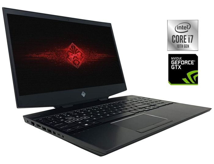 Ігровий ноутбук Б-клас HP Omen 15-dh1070wm / 15.6" (1920x1080) IPS / Intel Core i7-10750H (6 (12) ядер по 2.6 - 5.0 GHz) / 16 GB DDR4 / 512 GB SSD / nVidia GeForce GTX 1660 Ti, 6 GB GDDR6, 192-bit / WebCam б/в - зображення 1
