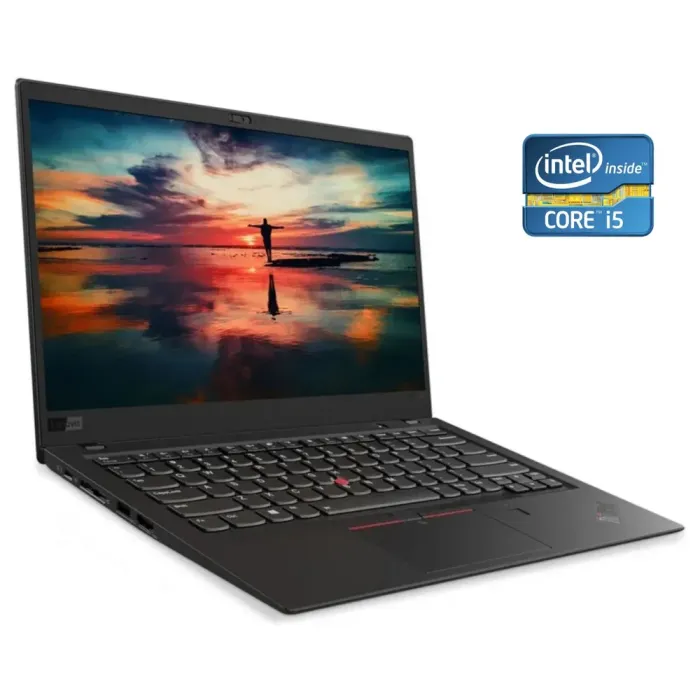 Ультрабук Б-клас Lenovo ThinkPad X1 Carbon G6 / 14" (1920x1080) IPS / Intel Core i5-8250U (4 (8) ядра по 1.6 - 3.4 GHz) / 8 GB DDR3 / 256 GB SSD / Intel UHD Graphics 620 / WebCam / Win 10 Pro б/в - зображення 1