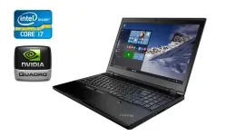 Мобільна робоча станція Lenovo ThinkPad P50 / 15.6" (1920x1080) IPS / Intel Core i7-6820HQ (4 (8) ядра по 2.7 - 3.6 GHz) / 16 GB DDR4 / 480 GB SSD / nVidia Quadro M1000M, 4 GB GDDR5, 128-bit / WebCam / Fingerprint б/в