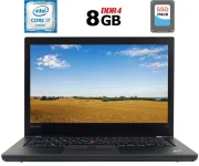 Ноутбук Lenovo ThinkPad T470 / 14" (1920x1080) IPS / Intel Core i7-6600U (2 (4) ядра 2.6 - 3.4 GHz) / 8 GB DDR4 / 256 GB SSD / Intel HD Graphics 520 / WebCam / Fingerprint / HDMI / Две АКБ / Windows 10 б/в