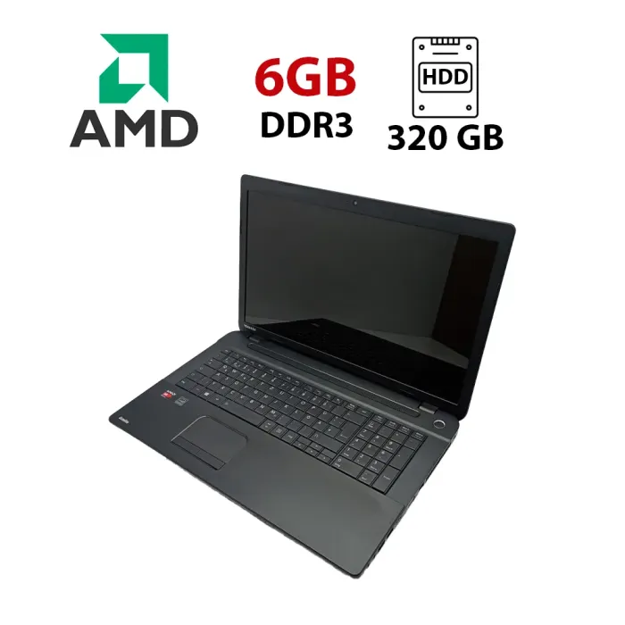 Ноутбук Toshiba Satellite C70 / 15.6" (1600x900) TN / AMD A6-5200 (4 ядра по 2 GHz) / 6 GB DDR3 / 320 GB HDD / ATI Radeon HD 8400 / Web-cam / HDMI / USB 3.0 б/в - зображення 1
