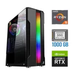 Ігровий ПК Tower / AMD Ryzen 5 5500 (6 (12) ядер по 3.6-4.2 GHz) / 32 GB DDR4 / 1000 GB SSD / nVidia GeForce RTX 4060, 8 GB GDDR6, 128-bit