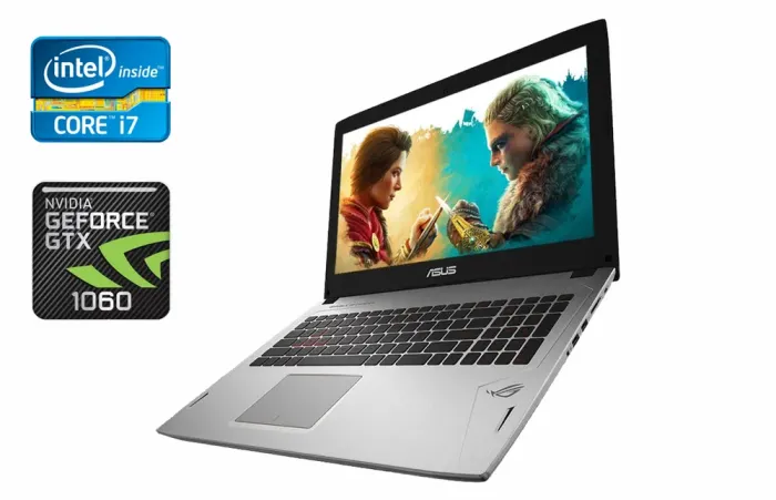 Ігровий ноутбук Asus GL 502V / 15.6" (1920x1080) IPS / Intel Core i7-7700HQ (4 (8) ядра по 2.8 - 3.8 GHz) / 16 GB DDR4 / 256 GB SSD + 1000 GB HDD / nVidia GeForce GTX 1060, 6 GB GDDR5, 192-bit / WebCam / Windows 10 б/в - зображення 1