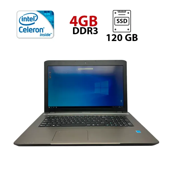 Ноутбук Medion Akoya E7226 / 17.3" (1600x900) TN / Intel Celeron N2930 (4 (4) ядра по 2.16 GHz) / 4 GB DDR3 / 120 GB SSD / Intel HD Graphics / WebCam б/в - зображення 1