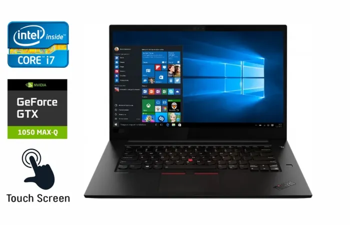 Ігровий ноутбук Lenovo ThinkPad X1 / 15.6" (3840x2160) IPS Touch / Intel Core i7-8850H (6 (12) ядер по 2.6 - 4.3 GHz) / 16 GB DDR4 / 512 GB SSD / nVidia GeForce GTX 1050 Ti Max-Q, 4 GB GDDR5, 128-bit / WebCam / TouchID б/в - зображення 1
