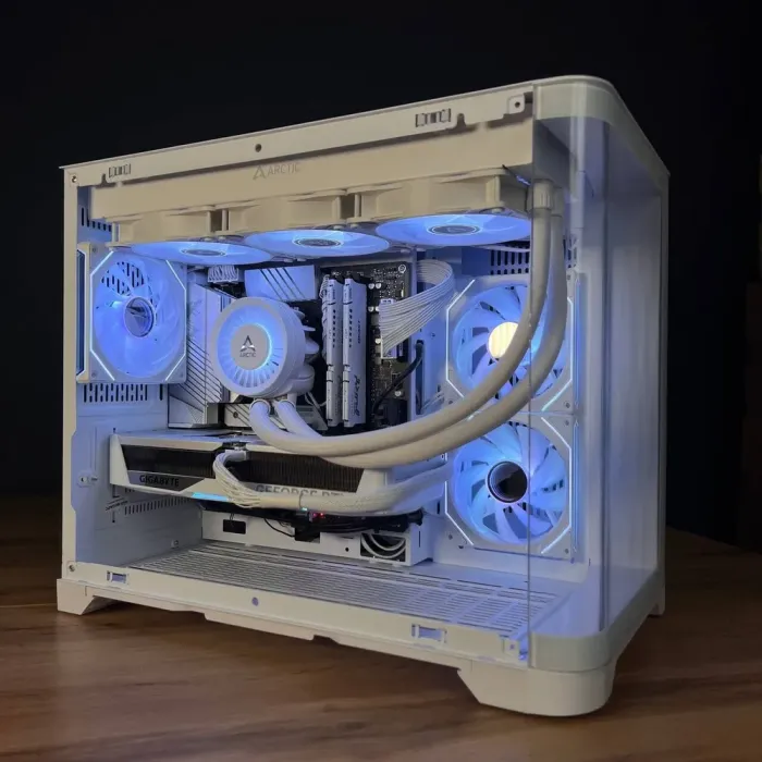 Збірка під замовлення: ігровий ПК GameMax Hype-M White Tower / Intel Core i7-14700F (20 (28) ядер по 1.5 - 5.4 GHz) / 32 GB DDR5 / 1000 GB SSD M.2 / nVidia GeForce RTX 5070, 12 GB GDDR7, 192-bit / 850W - зображення 5