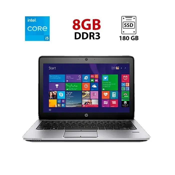 Нетбук HP EliteBook 820 G1 / 12.5" (1366x768) TN / Intel Core i5-4300U (2 (4) ядра по 1.9 - 2.9 GHz) / 8 GB DDR3 / 180 GB SSD / Intel HD Graphics 4400 / WebCam б/в - зображення 1