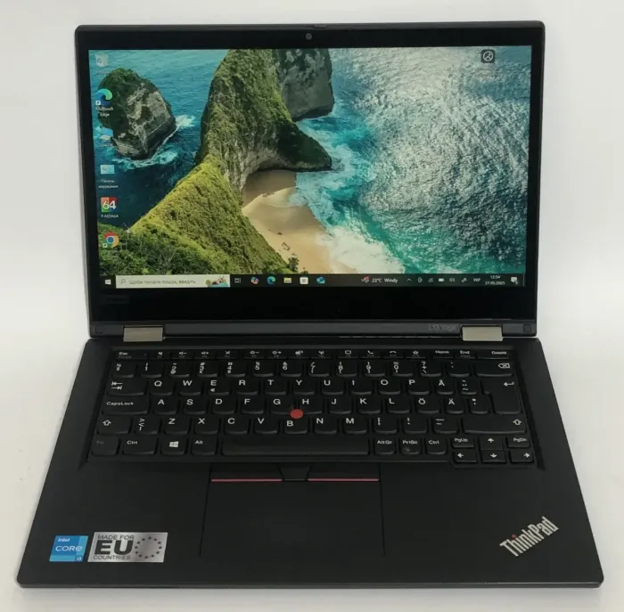 Ультрабук-трансформер Б-клас Lenovo Thinkpad L13 Yoga Gen 2 / 13.3" (1920x1200) IPS Touch / Intel Core i3-1115G4 (2 (4) ядра по 3.0 - 4.1 GHz) / 8 GB DDR4 / 256 GB SSD / Intel UHD Graphics / WebCam / Win 10 Pro б/в - зображення 2