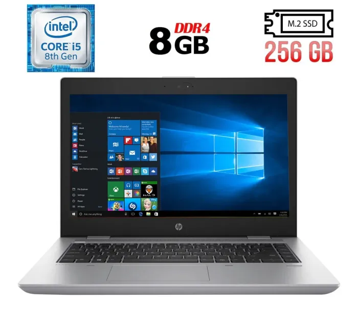 Ноутбук Б-клас HP Probook 640 G4 / 14" (1366x768) TN / Intel Core i5-8350U (4 (8) ядра по 1.7 - 3.6 GHz) / 8 GB DDR4 / 256 GB SSD M.2 / Intel UHD Graphics 620 / WebCam / Fingerprint б/в - зображення 1
