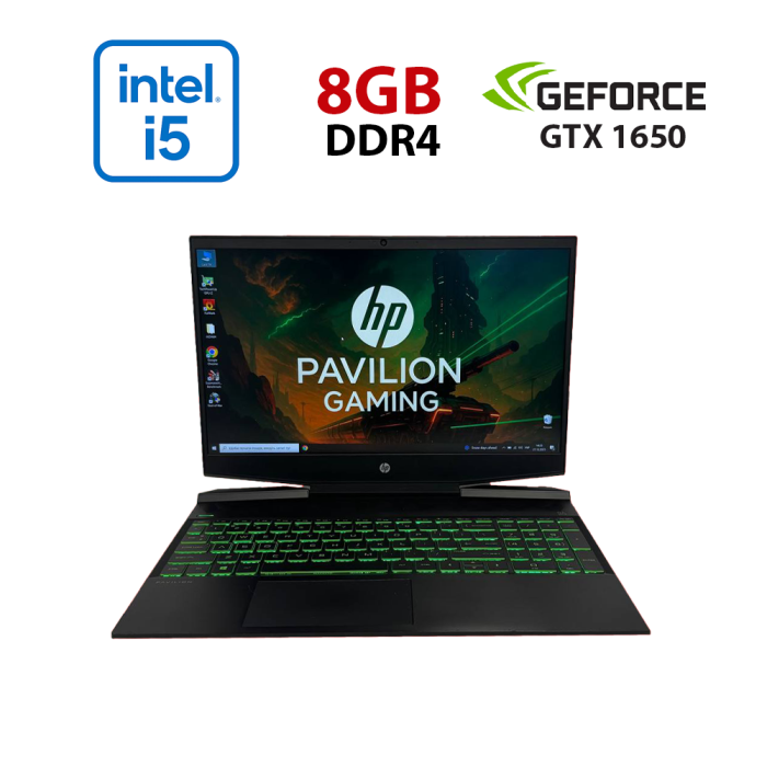 Ігровий ноутбук HP Pavilion Gaming 15-dk0056nr / 15.6" (1920x1080) IPS / Intel Core i5-9300H (4 (8) ядра по 2,4 - 4,1 ГГц) / 8 ГБ DDR4 / 256 ГБ SSD / nVidia GeForce GTX 1650, 4 ГБ GDDR5, 128-біт / WebCam б/в - изображение 1