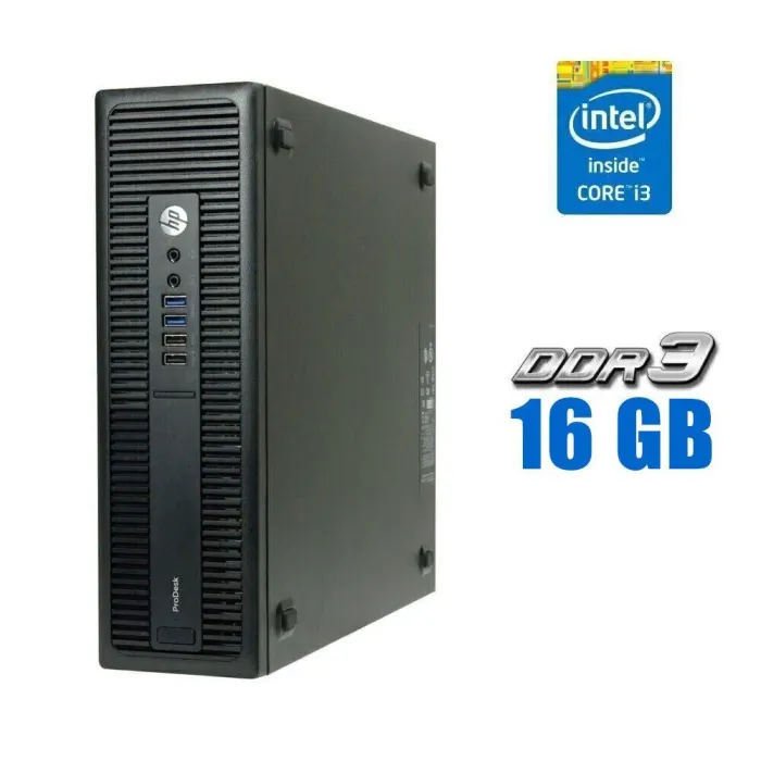 Комп'ютер HP ProDesk 600 G2 SFF / Intel Core i3-6100 (2 (4) ядра по 3.7 GHz) / 16 GB DDR3 / 240 GB SSD / Intel HD Graphics 530 / USB 3.0 / Com-Port б/в - зображення 1