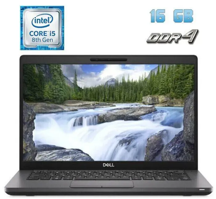 Ультрабук Dell Latitude 5400 / 14" (1366x768) TN / Intel Core i5-8265U (4 (8) ядра по 1.6 - 3.9 GHz) / 16 GB DDR4 / 480 GB SSD / Intel UHD Graphics 620 / WebCam / Windows 10 б/в - зображення 1