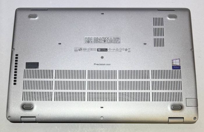 Мобільна робоча станція Dell Precision 3550 / 15,6" (1366x768) TN / Intel Core i7-10610U (4 (8) ядра по 1,8 - 4,9 ГГц) / 16 ГБ DDR4 / 256 ГБ SSD / nVidia Quadro P520, 2 ГБ GDDR5, 64-біт / WebCam б/в - зображення 3