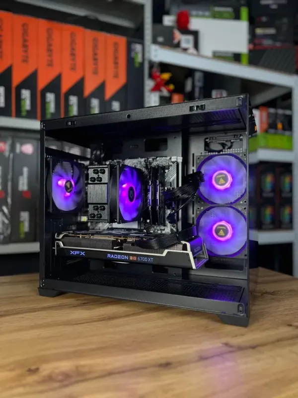 Збірка під замовлення: ігровий ПК Gamdias Aura GC10M ARGB Black Tower / AMD Ryzen 7 5700X (8 (16) ядер по 3.4 - 4.6 GHz) / 32 GB DDR4 / 1000 GB SSD M.2 / AMD Radeon RX 6700 XT, 12 GB GDDR6, 192-bit / 650W б/в - зображення 5