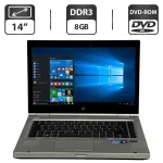 Ноутбук Б-клас HP EliteBook 8460p / 14" (1600x900) TN / Intel Core i5-2520M (2 (4) ядра по 2.5 - 3.2 GHz) / 8 GB DDR3 / 500 GB HDD / Intel HD Graphics 3000 / WebCam / DVD-ROM б/в