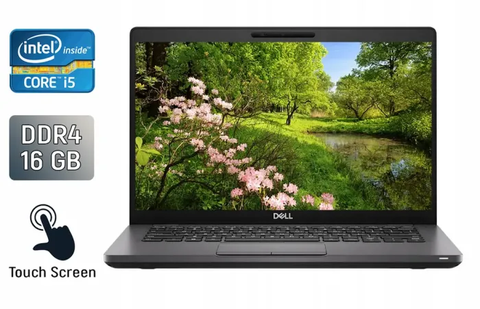 Ультрабук Б-клас Dell Latitude 5400 / 14" (1920x1080) IPS Touch / Intel Core i5-8365U (4 (8) ядра по 1.6 - 4.1 GHz) / 16 GB DDR4 / 256 GB SSD / Intel UHD Graphics / HDMI / WebCam б/в - зображення 1