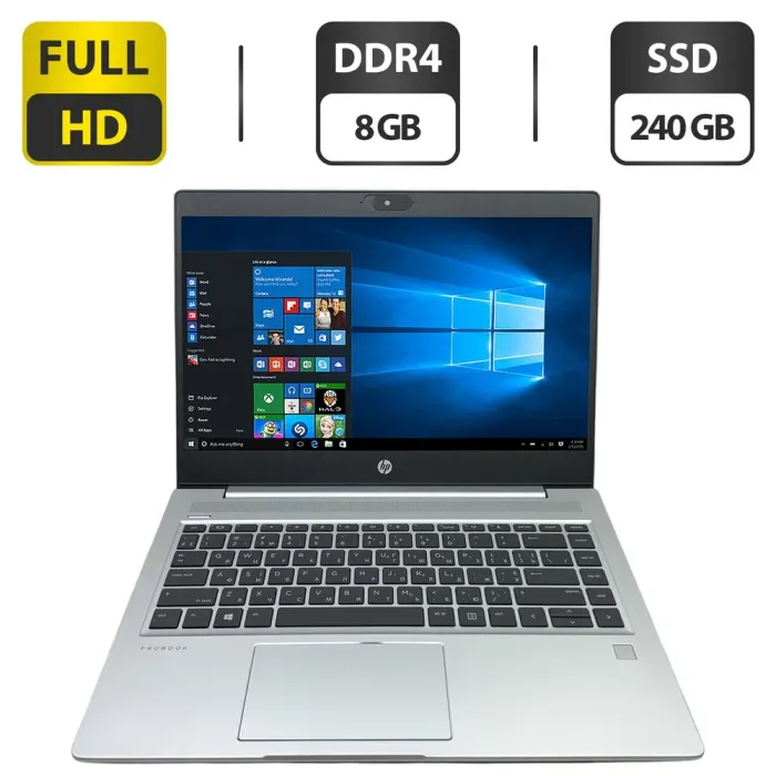 Ноутбук HP ProBook 445 G7 / 14" (1920x1080) IPS / AMD Ryzen 3 4300U (4 ядра по 2.7 - 3.7 GHz) / 8 GB DDR4 / 240 GB SSD M.2 / AMD Radeon Graphics / WebCam - зображення 1