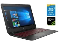 Ігровий ноутбук HP Omen 15-ax210nr / 15.6" (1920x1080) IPS / Intel Core i7-7700HQ (4 (8) ядра по 2.8 - 3.8 GHz) / 16 GB DDR4 / 240 GB SSD / nVidia GeForce GTX 1050 Ti, 4 GB GDDR5, 128-bit / WebCam б/в
