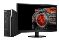 Комплект ПК Б-клас: Acer Veriton X2632G SFF / Intel Core i5-4570S (4 ядра по 2.9 - 3.6 GHz) / 8 GB DDR3 / 320 GB HDD / Intel HD Graphics 4600 / DVD-RW + Монітор AOC M2470SWDA / 24" (1920x1080) IPS / 1x DVI, 1x VGA / VESA 100x100 б/в
