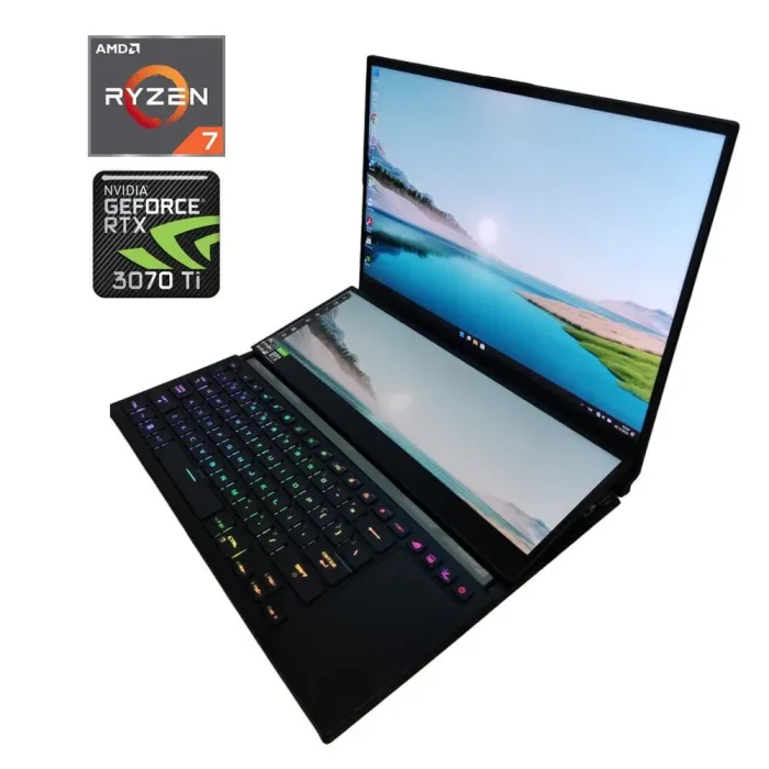 Ігровий ноутбук Asus ROG Zephyrus Duo 16 / 16" (1920x1200) IPS / AMD Ryzen 7 6800H (8 (16) ядер по 3.2 - 4.7 GHz) / 32 GB DDR5 / 2000 GB SSD M.2 / nVidia GeForce RTX 3070 Ti, 8 GB GDDR6, 256-bit / WebCam б/в - зображення 1