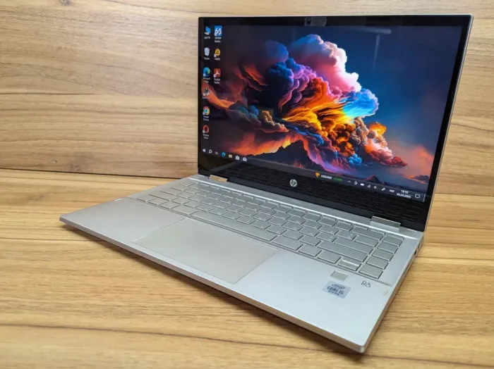 Ноутбук-трансформер HP Pavilion x360 14m-dw0023dx / 14" (1920x1080) IPS Touch / Intel Core i5-1035G1 (4 (8) ядра по 1.0 - 3.6 GHz) / 16 GB DDR4 / 512 GB SSD / Intel UHD Graphics / WebCam / TouchID / Windows 10 б/в - зображення 5