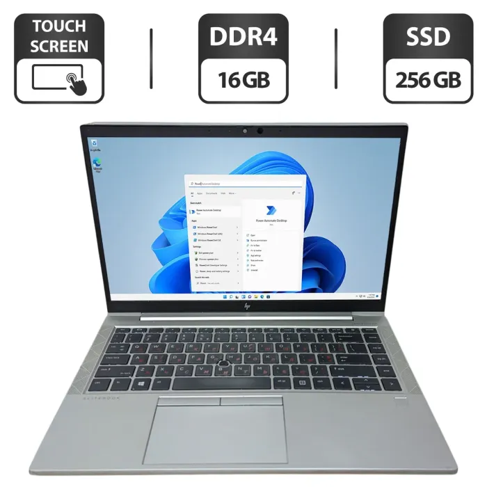 Ультрабук Б-клас HP EliteBook 845 G7 / 14" (1920x1080) TN Touch / AMD Ryzen 5 Pro 4650U (6 (12) ядер по 2.1 - 4.0 GHz) / 16 GB DDR4 / 256 GB SSD / AMD Radeon RX Vega 6 Graphics / WebCam б/в - зображення 1