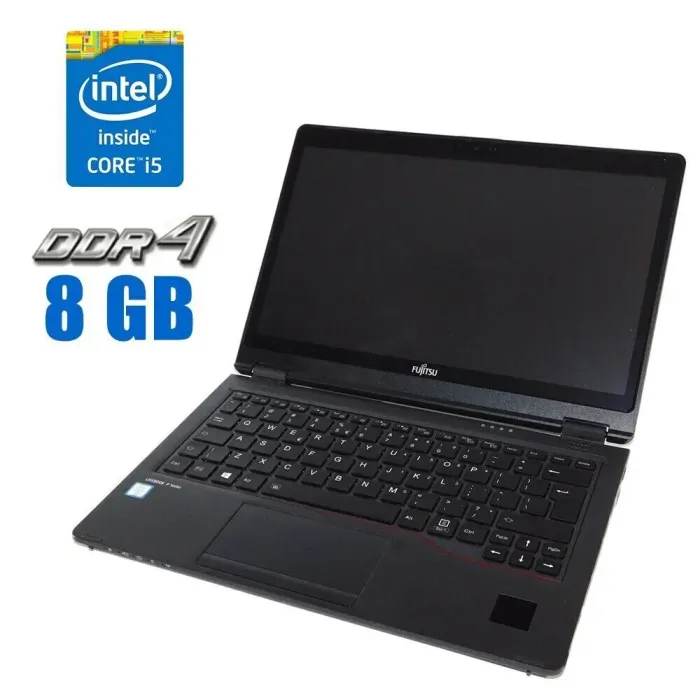 Ноутбук-трансформер Fujitsu LifeBook P727 / 12.5" (1366x768) TN Touch / Intel Core i5-7200U (2 (4) ядра по 2.5 - 3.1 GHz) / 8 GB DDR4 / 120 GB SSD / Intel HD Graphics 620 / WebCam б/в - зображення 1