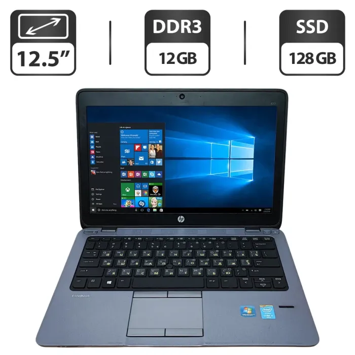 Нетбук HP EliteBook 820 G1 / 12.5" (1366x768) TN / Intel Core i5-4300U (2 (4) ядра по 1.9 - 2.9 GHz) / 12 GB DDR3 / 128 GB SSD / Intel HD Graphics 4400 / WebCam б/в - зображення 1