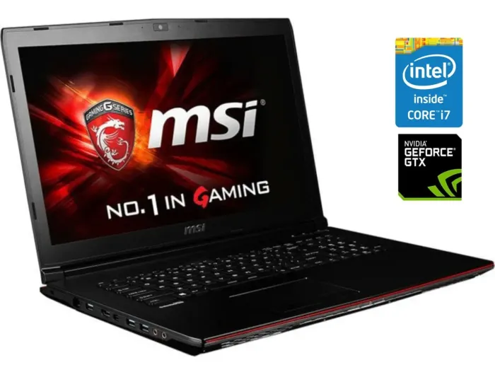 Ігровий ноутбук MSI GP62 / 15.6" (1920x1080) TN / Intel Core i7-7700HQ (4 (8) ядра по 2.8 - 3.8 GHz) / 16 GB DDR4 / 128 GB SSD M.2 + 1000 GB HDD / nVidia GeForce GTX 1060, 3 GB GDDR5, 192-bit / WebCam / Win 11 б/в - зображення 1