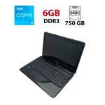 Ноутбук Toshiba Satellite L650 / 15.6" (1366x768) TN / Intel Core i3-380M (2 (4) ядра по 2.53 GHz) / 6 GB DDR3 / 750 GB HDD / Intel HD Graphics / WebCam б/в