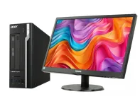 Комплект ПК Б-клас: Acer Veriton X2632G SFF / Intel Core i3-4150 (2 (4) ядра по 3.5 GHz) / 8 GB DDR3 / 320 GB HDD / Intel HD Graphics 4400 / DVD-RW + Монітор Philips 223V5L / 22" (1920x1080) TN / 1x VGA / VESA 100x100 б/в