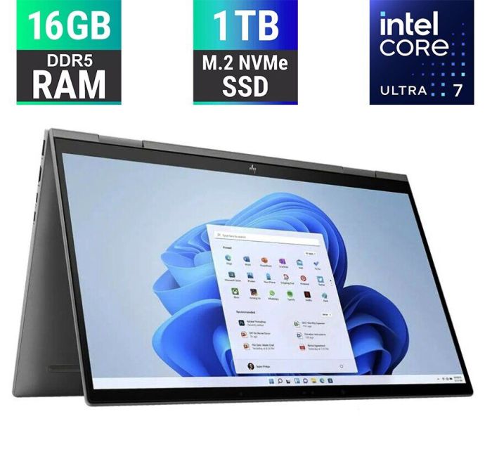 Ультрабук-трансформер Б-клас HP Envy x360 15-fe1073cl / 15.6" (1920x1080) IPS Touch / Intel Core Ultra 7 155U (12 (14) ядер по 1.7 - 4.8 GHz) / 16 GB DDR5 / 1000 GB SSD M.2 / Intel Graphics / WebCam / HDMI б/в - зображення 1