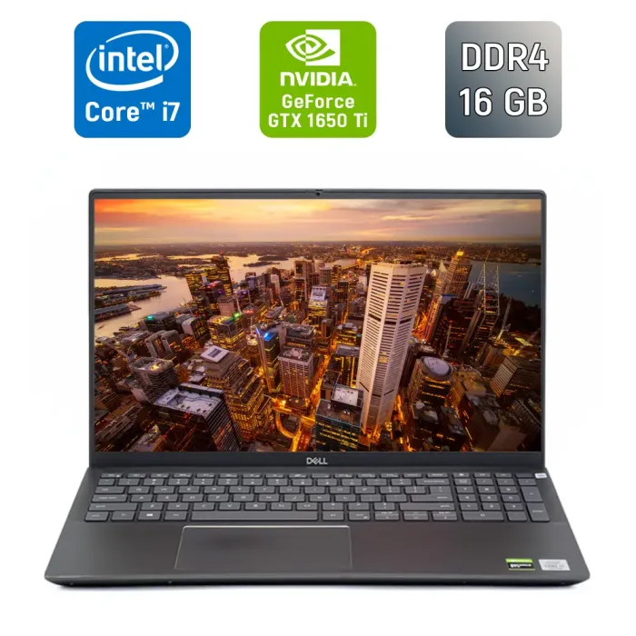 Ігровий ноутбук Б-класу Dell Vostro 7500 / 15,6" (1920x1080) IPS / Intel Core i7-10750H (6 (12) ядер по 2,6 - 5,0 ГГц) / 16 ГБ DDR4 / 512 ГБ SSD / nVidia GeForce GTX 1650 Ti, 4 ГБ GDDR6, 128-біт / WebCam / Fingerprint б/в - зображення 1