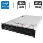 Сервер Dell PowerEdge R730xd 24SFF 2U Rack / 2x Intel Xeon E5-2690 v4 (14 (28) ядер по 2.6 - 3.5 GHz) / 256 GB DDR4 / 2x 450 GB SAS / Matrox G200eR2 / 2x 750W б/в