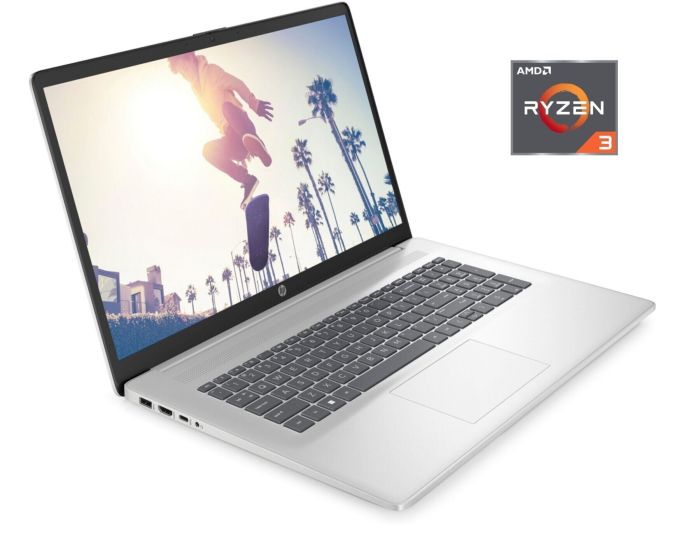 Ноутбук HP 17-cp2033dx / 17.3" (1600x900) TN / AMD Ryzen 3 7320U (4 (8) ядра по 2.4 - 4.1 GHz) / 8 GB DDR5 / 256 GB SSD / AMD Radeon 610M Graphics / WebCam / Win 11 Home б/в - зображення 1