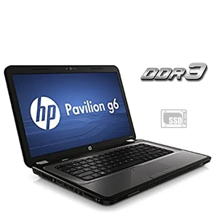 Ноутбук Б-класс HP Pavilion G6 / 15.6" TN / Intel Pentium B950 (2 ядра по 2.1GHz) / 4GB DDR3 / 120GB SSD / HD Graphics / DVD-ROM / АКБ не тримає б/в - зображення 1