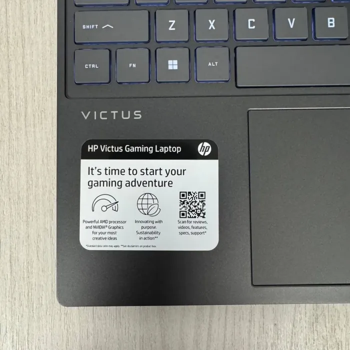 Ігровий ноутбук HP Victus 15-fb001nr / 15,6" (1920x1080) IPS / AMD Ryzen AI 7 350 (8 (16) ядер по 2,0 - 5,0 ГГц) / 16 ГБ DDR5 / 1000 ГБ SSD / nVidia GeForce RTX 5050, 8 ГБ GDDR7, 128-біт / Веб-камера б/в - зображення 5