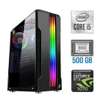Ігровий ПК Tower Intel Core i5-10400F (6(12) ядер по 2.9-4.3 GHz) NEW / 16GB DDR4 NEW / 500GB SSD NEW / GeForce RTX 3070, 8GB GDDR6, 256-bit / 600W NEW б/в