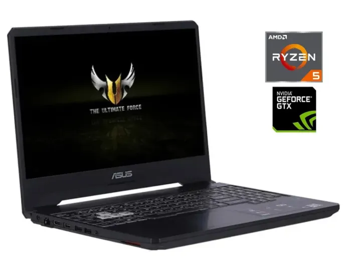 Ігровий ноутбук Asus TUF FX505DT / 15.6" (1920x1080) IPS / AMD Ryzen 5 3550H (4 (8) ядра по 2.1 - 3.7 GHz) / 16 GB DDR4 / 256 GB SSD + 1000 GB HDD / nVidia GeForce GTX 1650, 4 GB GDDR5, 128-bit / WebCam б/в - зображення 1