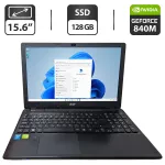 Ноутбук Acer Aspire E5-572G / 15.6" (1366x768) TN / Intel Core i5-4210M (2 (4) ядра по 2.6 - 3.2 GHz) / 16 GB DDR3 / 128 GB SSD / nVidia GeForce 840M, 2 GB GDDR3, 64-bit / WebCam / DVD-ROM б/в
