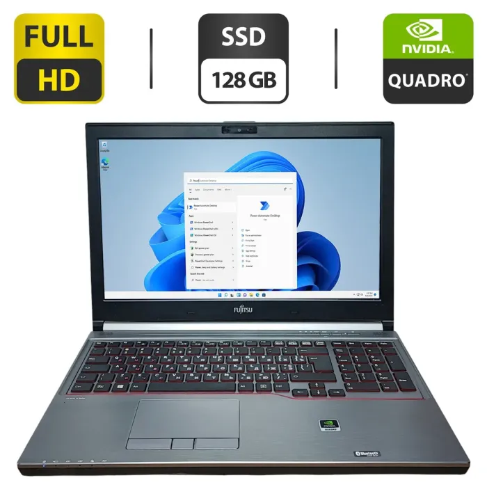 Мобільна робоча станція Fujitsu Celsius H730 / 15.6" (1920x1080) TN / Intel Core i7-4610M (2 (4) ядра по 3.0 - 3.7 GHz) / 8 GB DDR3 / 128 GB SSD / nVidia Quadro K510M, 1 GB GDDR5, 64-bit / WebCam б/в - зображення 1