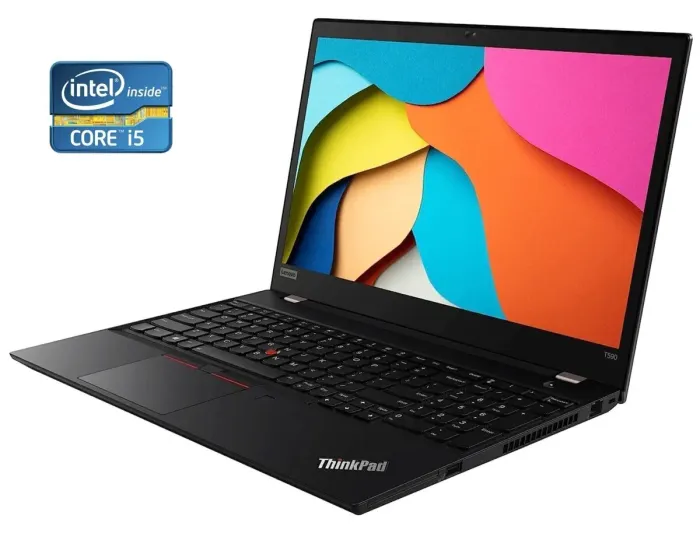 Ультрабук Lenovo ThinkPad T590 / 15.6" (1920x1080) IPS / Intel Core i5-8365U (4 (8) ядра по 1.6 - 4.1 GHz) / 16 GB DDR4 / 240 GB SSD / Intel UHD Graphics / WebCam б/в - зображення 1