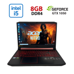 Ігровий ноутбук Б-класу Acer Nitro 5 AN515-54 / 15,6" (1920x1080) IPS / Intel Core i5-9300H (4 (8) ядра по 2,4 - 4,1 ГГц) / 8 ГБ DDR4 / 256 ГБ SSD / nVidia GeForce GTX 1050, 3 ГБ GDDR5, 96-біт / WebCam б/в